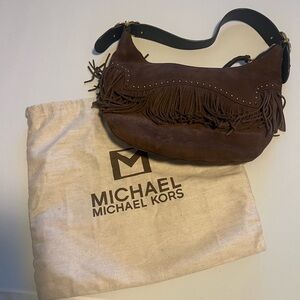 Michael Kors Dark Brown Fringe Hobo Bag